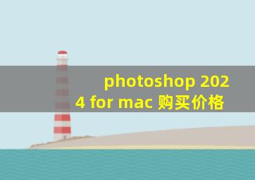 photoshop 2024 for mac 购买价格